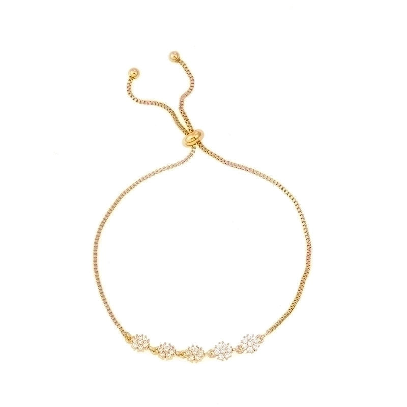 Elegant Gold Adjustable Bracelet with Diamond Accents