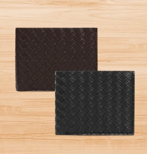 Men’s Stripe Leather Open Wallet