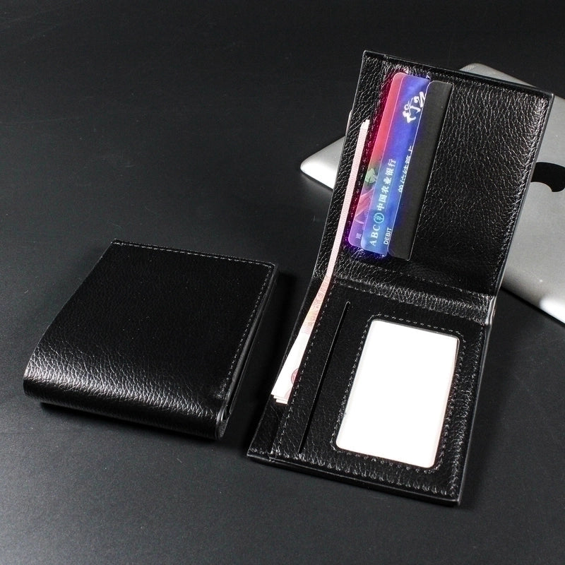 Men’s Solid Colour Leather Wallet