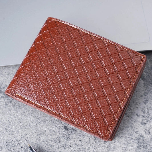 Men’s Solid Colour Leather Open Small Wallet