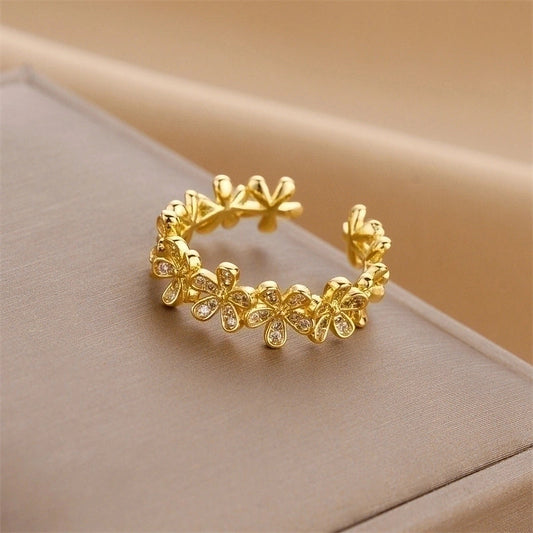 Golden Bloom Adjustable Ring