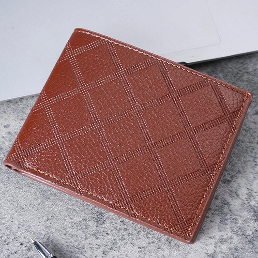 Men’s Solid Colour Leather Open Wallets