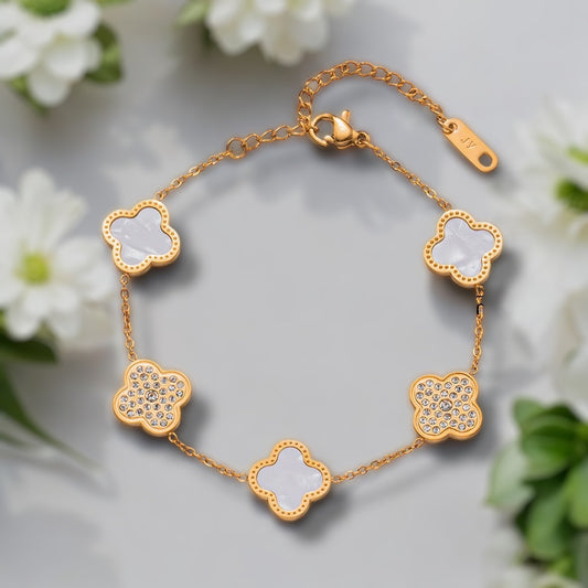 Luxury Clover 18k Gold Plated Bracelet