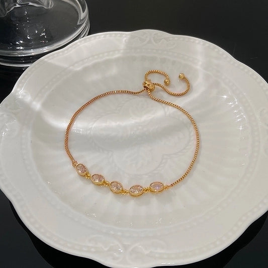 Crystal Marquise Elegance 14k Gold Plated Bracelet